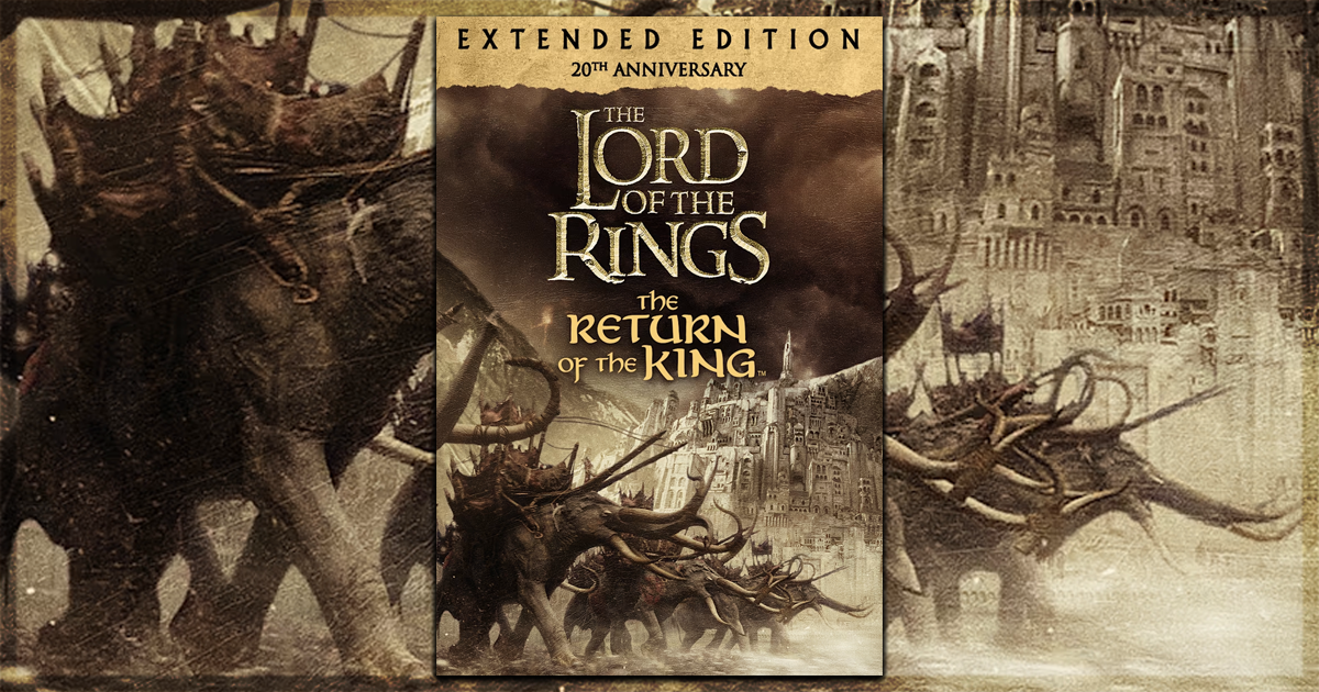 This is a banner for the 20th anniversary extended edition of Lord of the Rings: Return of the King.