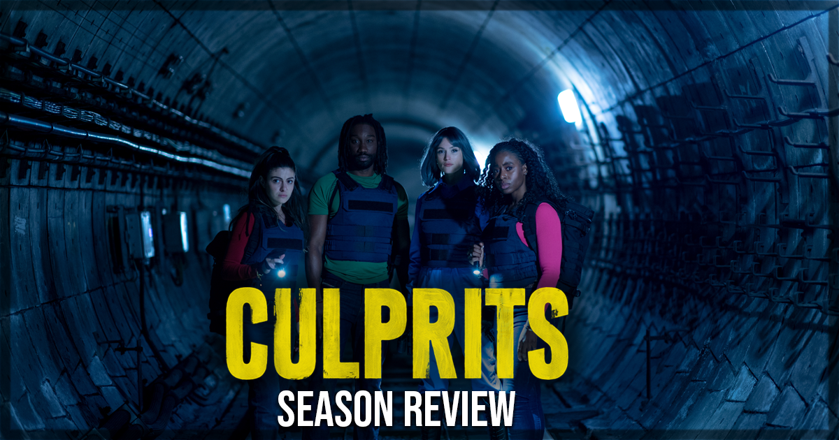 This is a banner for a review of the UK Disney+ series Culprits.