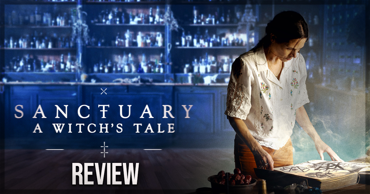 This is a review banner for the AMC+ series Sanctuary: A Witch's Tale.