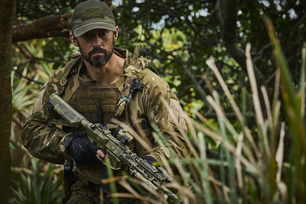 Milo Ventimiglia as Sugar in the action film, LAND OF BAD, a release by The Avenue. Photo courtesy of The Avenue.  