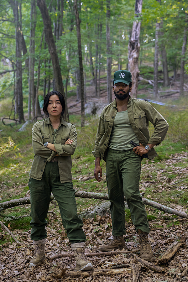 Maya Erskine and Donald Glover as Jane and John Smith in Mr. and Mrs. Smith. Image courtesy of Prime Video.