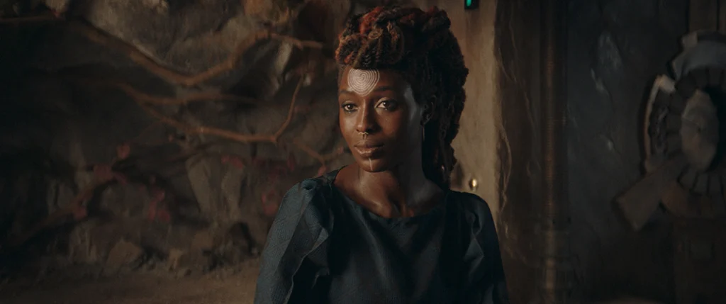 Mother Aniseya (Jodie Turner-Smith) in Lucasfilm's THE ACOLYTE, season one, exclusively on Disney+. ©2024 Lucasfilm Ltd. & TM. All Rights Reserved.