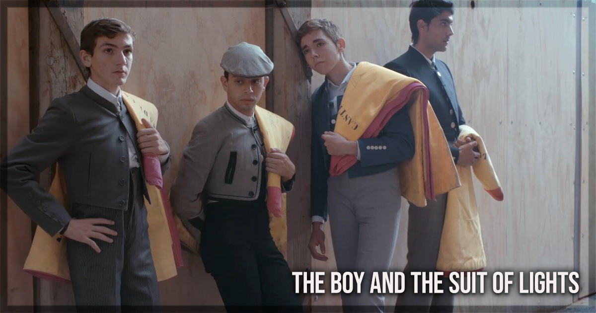 This is a banner for a review of the documentary The Boy and the Suit of Lights.