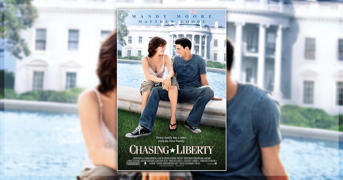 This is a banner for a review of the film Chasing Liberty.