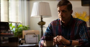 This is a banner for a review of the movie Eric LaRue.
