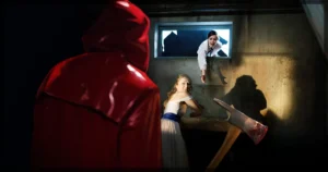 This banner is for a review of Netflix's Fear Street: Prom Queen.