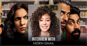 This is a banner for an interview with Nesrin Ismail from Hulu's Deli Boys.