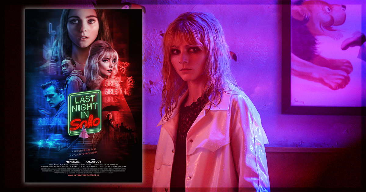This is a banner for a review of Last Night in Soho.