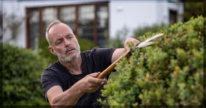 This is a banner for a review of the documentary The Gardener, The Buddhist, and the Spy.