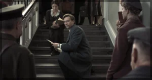 This is a banner for a review of the movie Two Prosecutors.