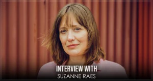 This is a banner for an interview with Suzanne Raes.