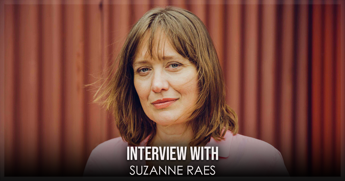 This is a banner for an interview with Suzanne Raes.