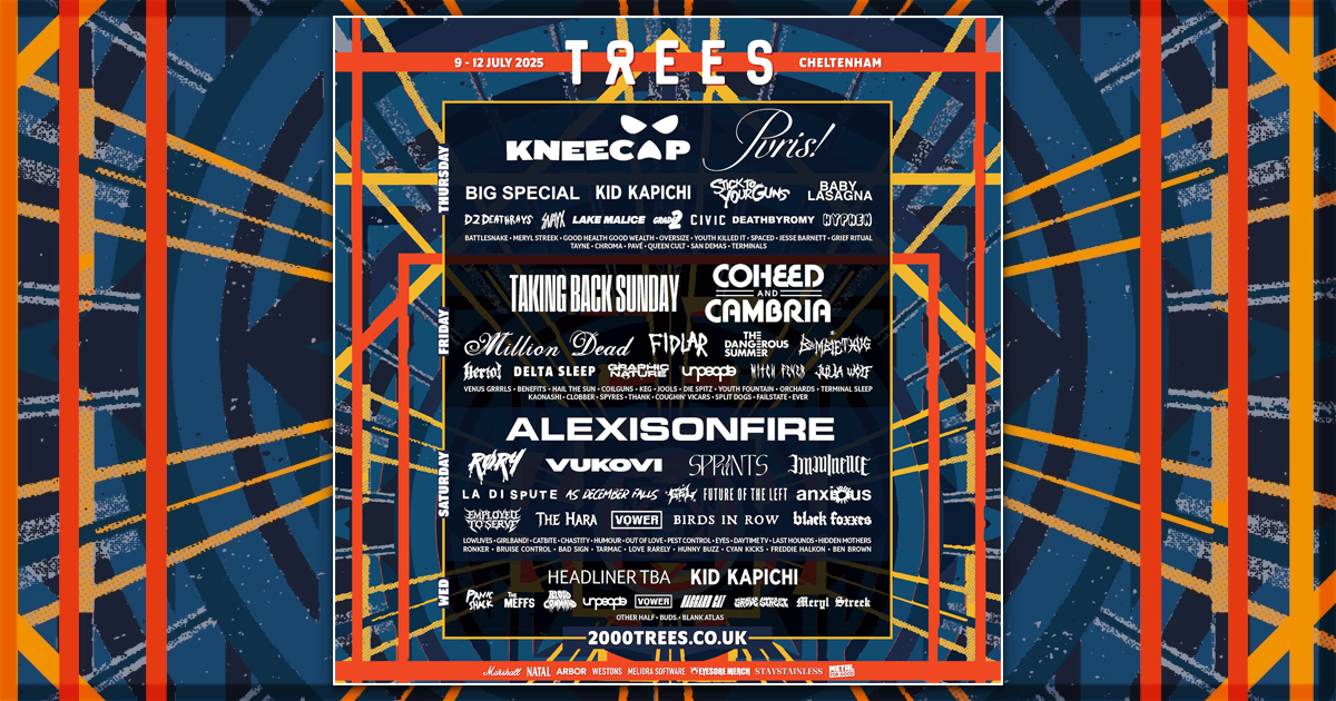 This is a banner for a preview of the upcoming 2000 Trees Festival.