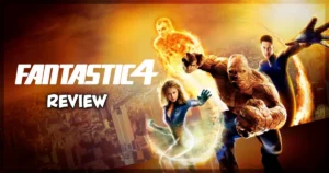 This is a banner for a review of 2005's Fantastic Four. Image courtesy of Disney+.