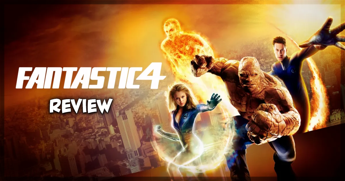 This is a banner for a review of 2005's Fantastic Four. Image courtesy of Disney+.