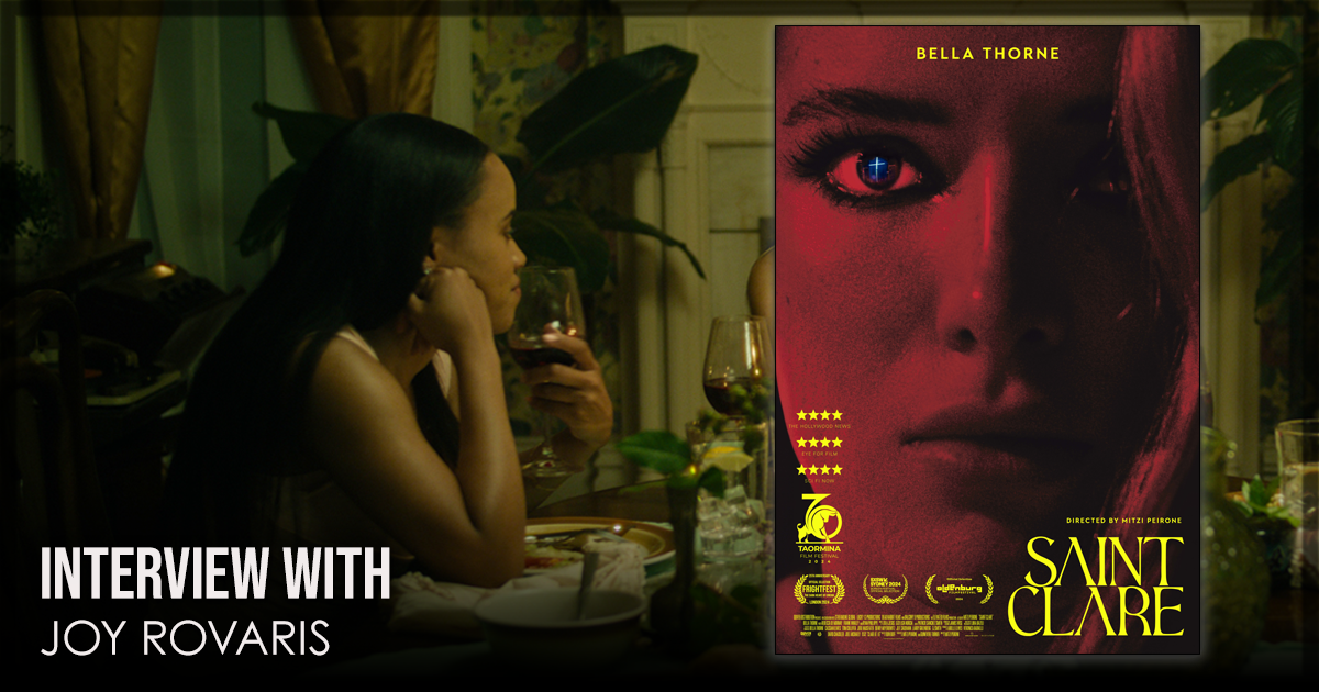 This is a banner for an interview with Joy Rovaris. Images courtesy of the filmmakers.