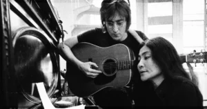 John Lennon and Yoko Ono in ONE TO ONE: JOHN & YOKO, a Magnolia Pictures release. Photo courtesy of Magnolia Pictures.