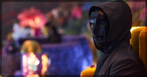 This is a banner for a review of Season 3 of Squid Game. Image courtesy of Netflix.