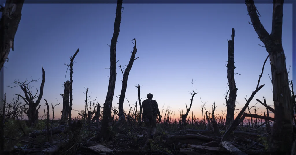 This is a banner for a review of 2000 Miles to Andriivka. Image courtesy of the filmmakers.