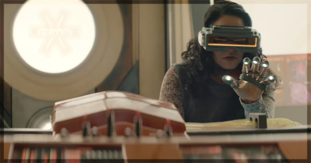 This is a banner for a review and recap of Season 1, Episode 8 of Murderbot - Foreign Object. Image courtesy of Apple TV+.