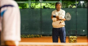 This is a banner for a review of My Tennis Maestro. Image courtesy of the filmmakers.