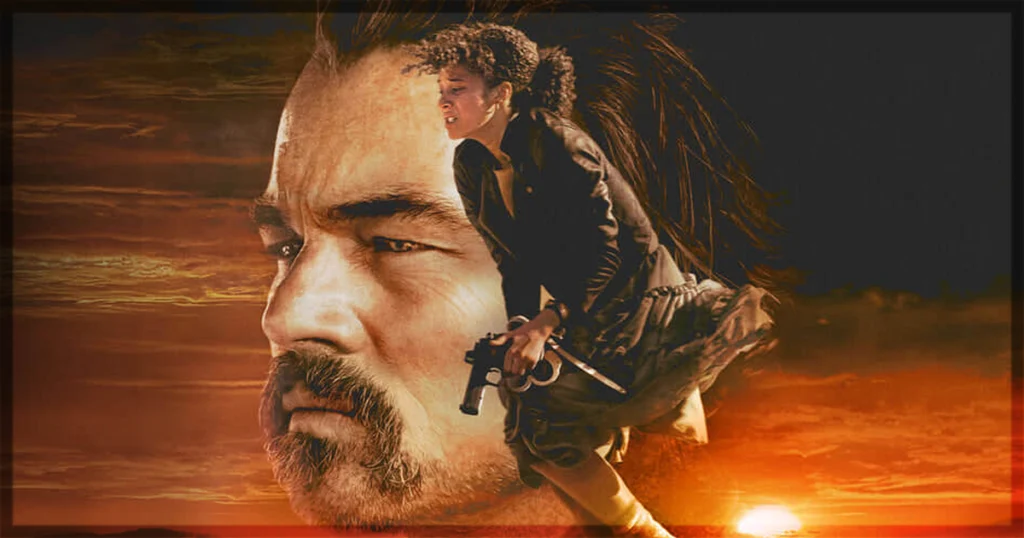 This is a banner for a review of One Battle After Another. Image courtesy of the filmmakers.