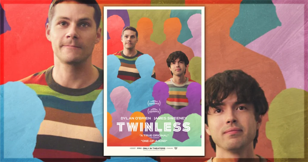 This is a banner for a review of the movie Twinless. Image courtesy of the filmmakers.