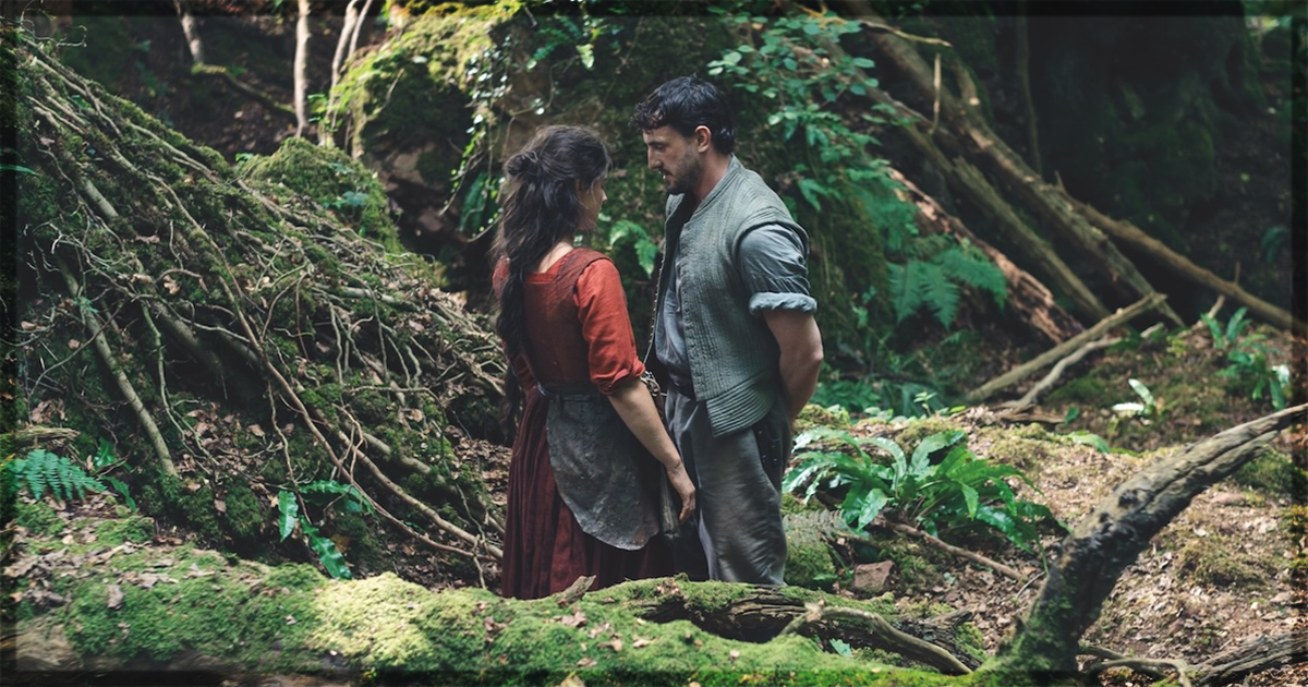 This is a banner for a review of Hamnet. Image courtesy of the filmmakers.