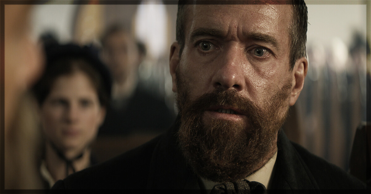 This is a banner for a review of the miniseries Death by Lightning. Image courtesy of Netflix.