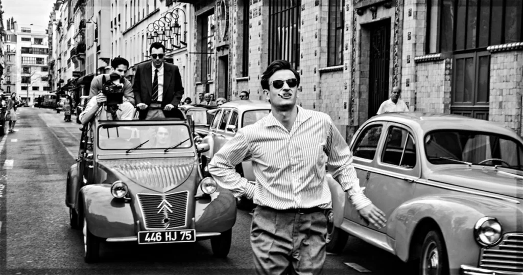 This is a banner for a review of the Linklater movie Nouvelle Vague. Image courtesy of the filmmakers.