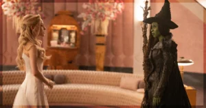 This is a banner for a review of the movie Wicked: For Good. The image is courtesy of the filmmakers.