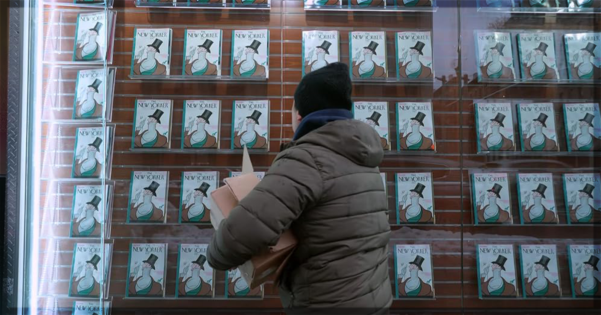 This is a banner for a review of the documentary film, The New Yorker at 100. Image courtesy of the filmmakers.