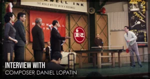 This is a banner for an interview with composer Daniel Lopatin of Marty Supreme. Image courtesy of A24.