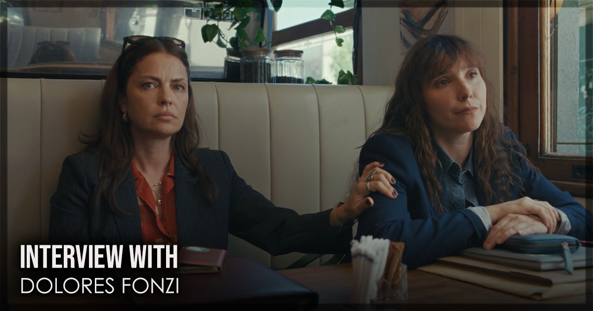 This is a banner for an interview with Dolores Fonzi of Belen. Image courtesy of the filmmakers.