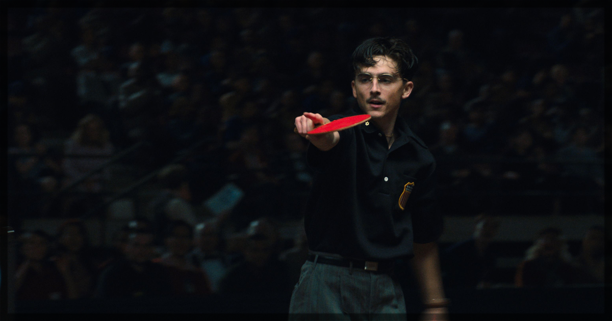 This is a banner for a review of Marty Supreme. Image courtesy of the filmmmakers.