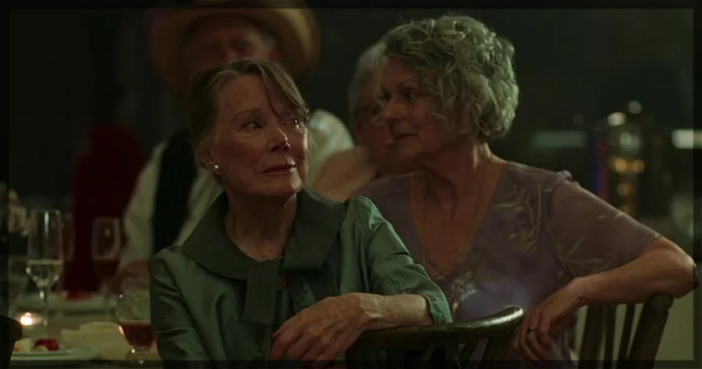 This is a banner featuring Sissy Spacek. Image courtesy of the Die My Love filmmakers.