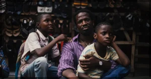 This is a banner for a review of My Father's Shadow. Image courtesy of MUBI and the filmmakers.