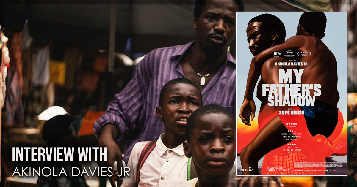 This is a banner for an interview with Akinola Davies Jr. Image courtesy of the filmmakers.