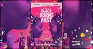 This is a banner for a review of Black Burns fast. Image courtesy of the filmmakers.