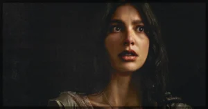 This is a banner for a review of the mini series Something Very bad is Going to Happen. Image courtesy of Netflix.