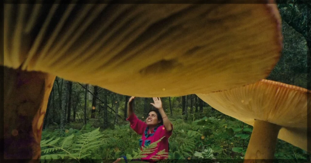 This is a banner for a review of the documentary Daughters of the Forest. Image courtesy of the filmmakers.