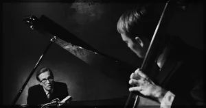 This is a banner for a review of the movie Everybody Digs Bill Evans. Image courtesy of the filmmakers.