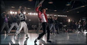 This is a banner for a review of the movie Michael. Image courtesy of the filmmakers.