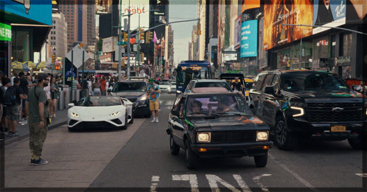 This is a banner for the film Yugo Goes to America. Image courtesy of the filmmakers.