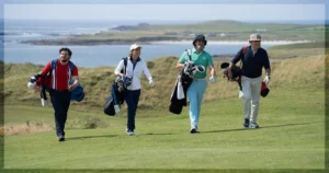 This is a banner for a review of the movie Finnegan's Foursome. Image courtesy of the filmmakers.