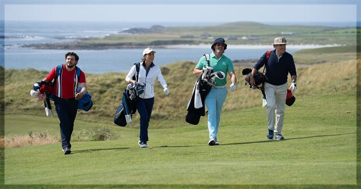 This is a banner for a review of the movie Finnegan's Foursome. Image courtesy of the filmmakers.