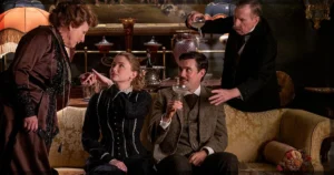 This is a banner for a review of Virginia Woolf's Night and Day. Image courtesy of the filmmakers.