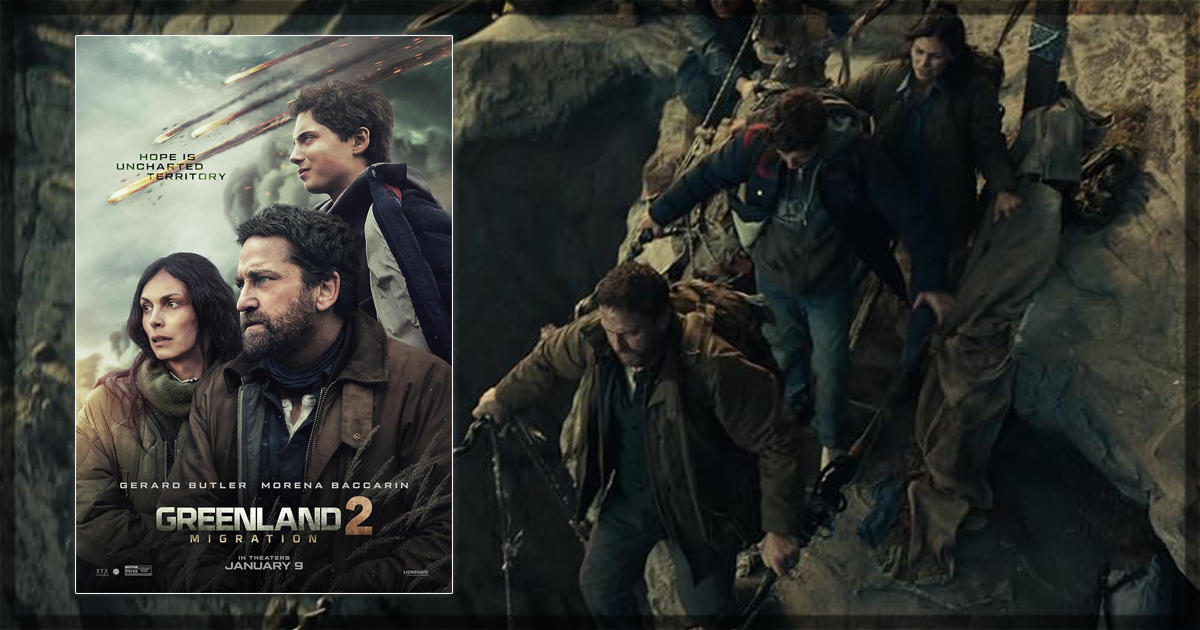 This is a banner for a review of the movie Greenland 2. Image courtesy of the filmmakers.