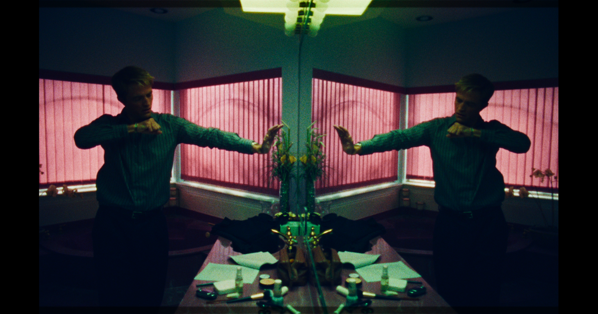 This is a banner for a review of the movie Primetime. Image courtesy of A24.