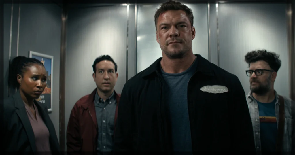This is a banner for a review of Reacher, Season 4 - Episode 5, Bridge. Image courtesy of Prime Video.